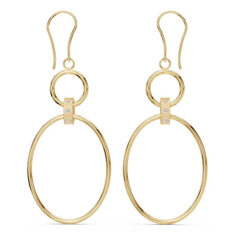 Hoop earrings with intricate designs for a unique and artistic appearance-Gold Drop Loop Earrings