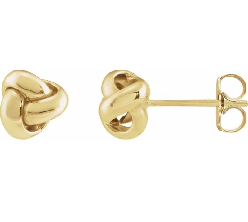 Hoop earrings with stacked layers for a bold and textured design-Gold Knot Studs