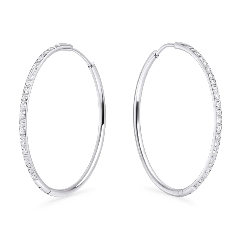 Best hoop earrings with cubic zirconia for a budget-friendly, dazzling look-Helena Large Huggie Earrings