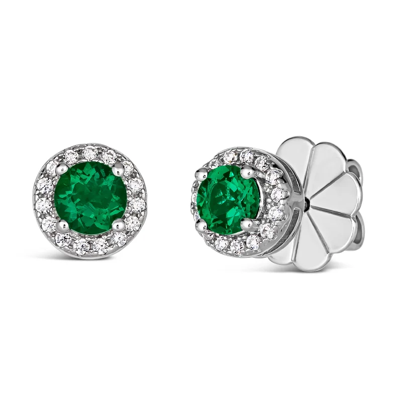 Best hoop earrings with smooth ceramic finishes for a polished, clean style-Hello, Halo 1 Carat Diamond Crystalline Studs