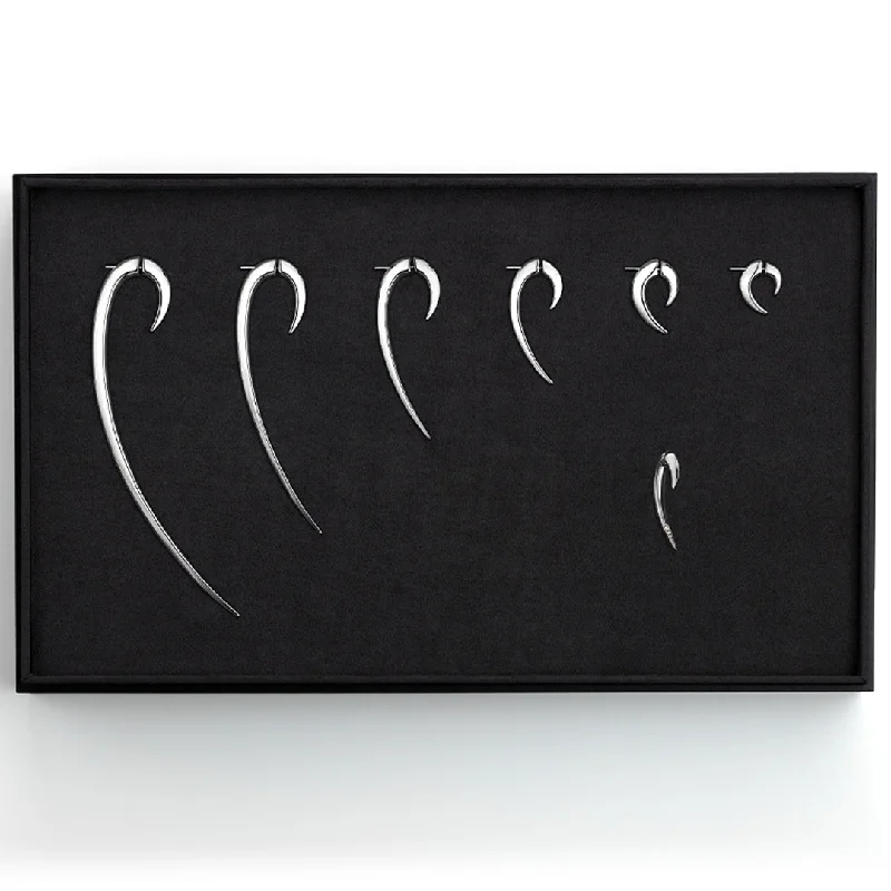 Best hoop earrings with marbled designs for a trendy and artistic effect-Iconic Hook Box Set – Silver