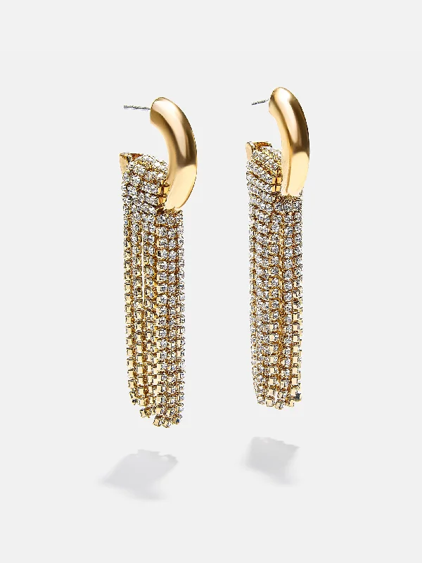 Small hoop earrings for a delicate and understated everyday wear-Talia Statement Earrings - Gold/Pavé