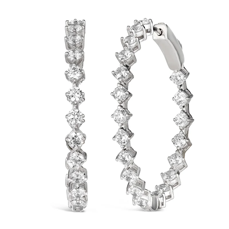 Best hoop earrings with asymmetrical designs for a fashion-forward, avant-garde look-Hoops For Days 4 Carat Size