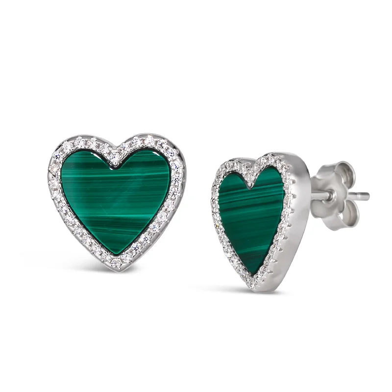 Hoop earrings with dangling charms for a playful and fun look-House of Hearts Malachite Earrings