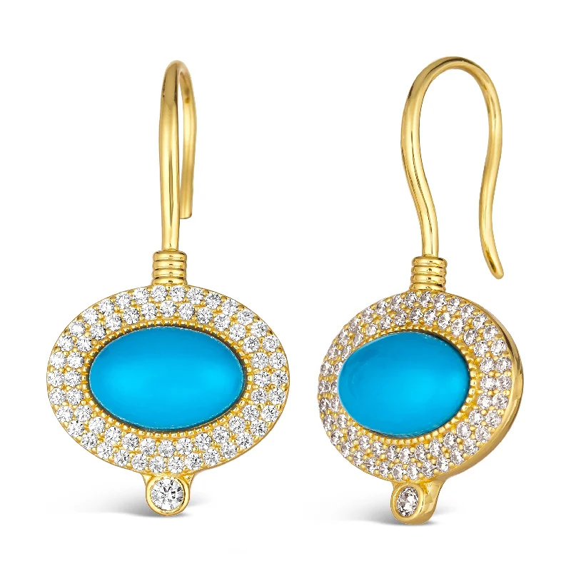 Best hoop earrings with detachable studs for a versatile and adjustable accessory-House of Cards 13 Blue Turquoise Earrings