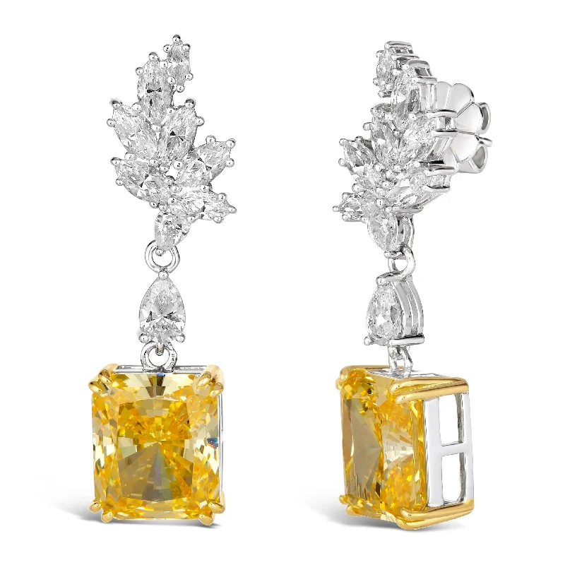 Hoop earrings with intricate designs for a unique and artistic appearance-Iconic Yellow Crystalline Drops