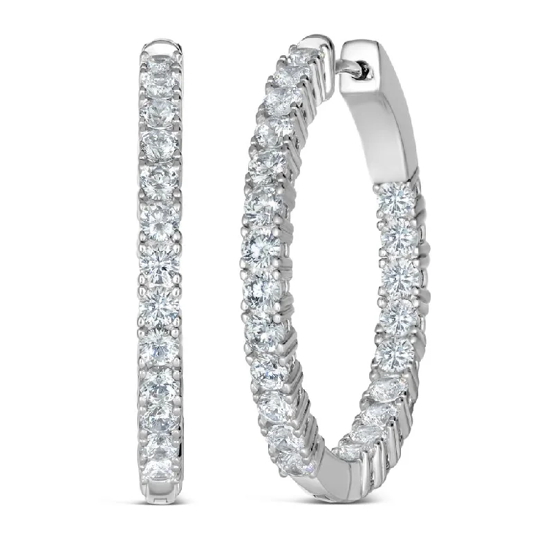 Hoop earrings with abstract wirework for an artistic, unique look-Inside Out 1.50tcw Diamond Crystalline Hoops