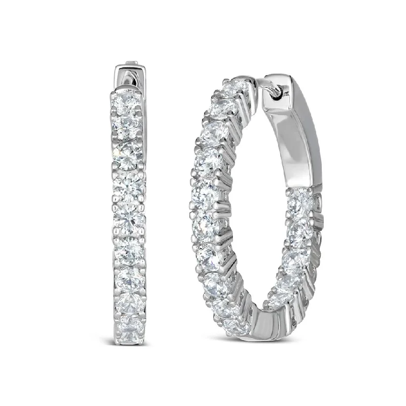 Hoop earrings with leather accents for a sleek and bold combination-Inside Out 1 Carat Diamond Crystalline Hoops