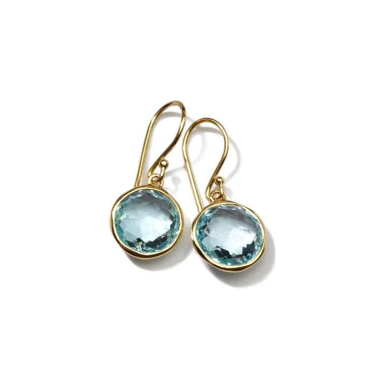 Medium hoop earrings for an everyday look with the perfect balance of style-18k Blue Topaz Earrings