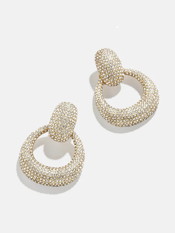 Lightweight hoop earrings for comfortable and all-day wear-Jordan Earrings - Gold/Pavé