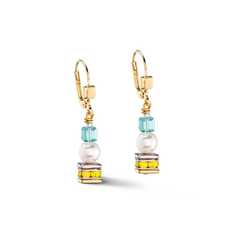 Best hoop earrings with sparkling cubic zirconia for a brilliant, budget-friendly effect-Joyful Cubes & Pearls earrings multicolour