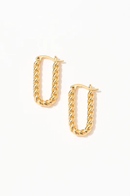 Hoop earrings with enamel stripes for a colorful and eye-catching design-Kaia Twisted Hoop Earrings