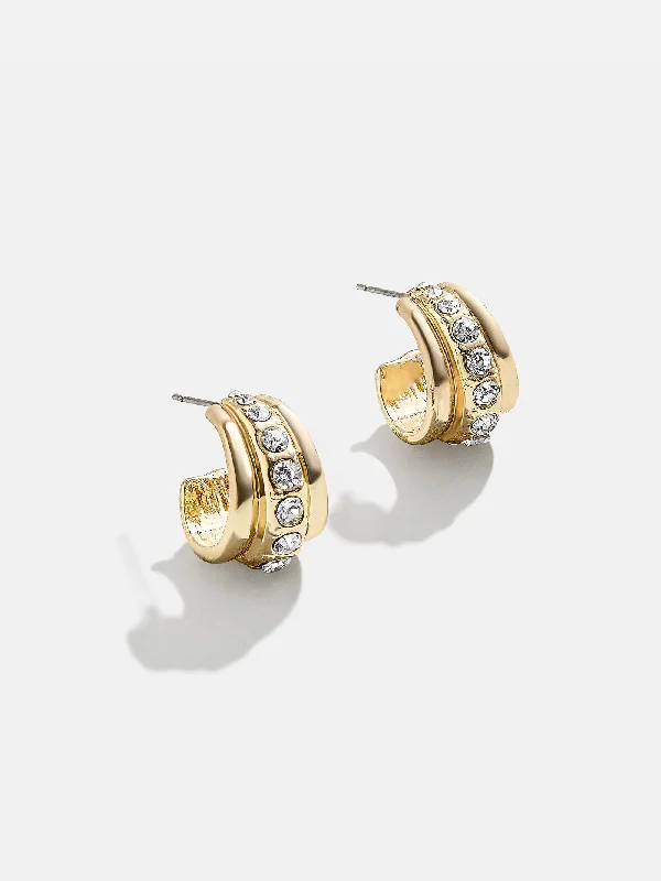 Best hoop earrings with crescent-shaped designs for a bold, moon-inspired style-Kendall Earrings - Gold/Pavé