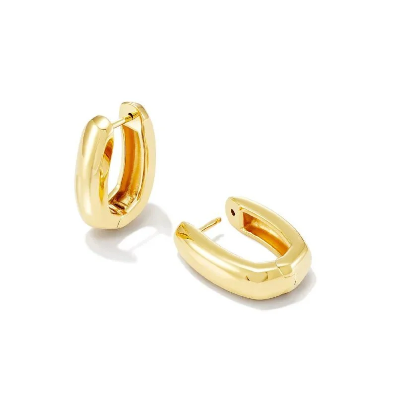 Best hoop earrings with infinity designs for a timeless and meaningful symbol-Kendra Scott | Ellen Wide Huggie Earrings in 18k Gold Vermeil