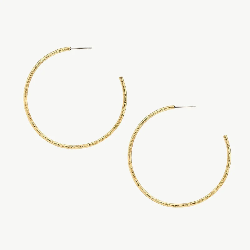 Best hoop earrings with matte finish for a sophisticated, understated design-Large Hammered Hoop Earrings