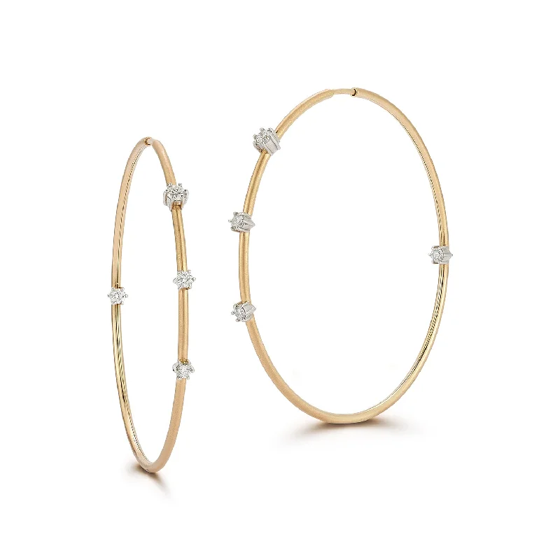 Hoop earrings with enamel stripes for a colorful and eye-catching design-Large Plié Two-Tone Penelope Hoops