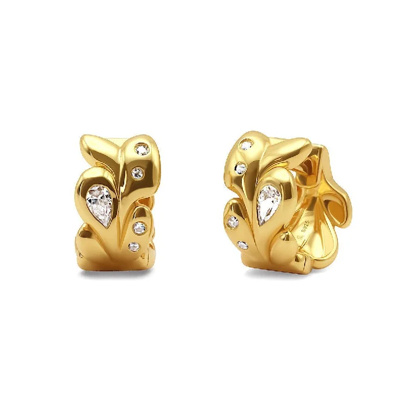 Hoop earrings with textured gold for a refined and sophisticated aesthetic-Raindrop Reverie