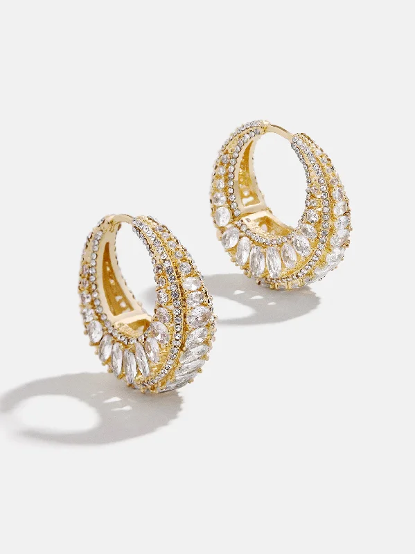 Best hoop earrings with intricate beaded details for a textured, stylish appearance-Lillian Earrings - Gold/Pavé