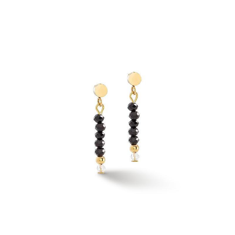 Best hoop earrings with geometric cuts for a sharp, modern appeal-Little Twinkle earrings gold-black