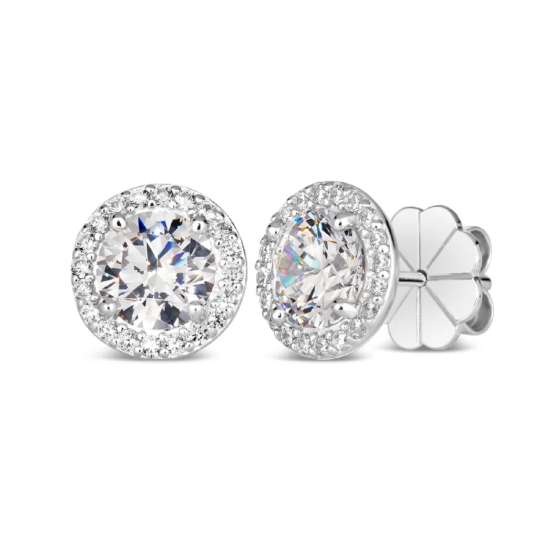 Best hoop earrings with cubic zirconia for a budget-friendly, dazzling look-Lola 2 Carat Diamond Crystalline Martini Halo Studs