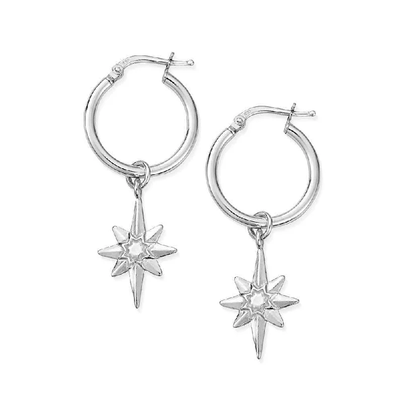 Best hoop earrings with gemstone accents for a colorful and elegant appearance-Lucky Star Hoop Earrings