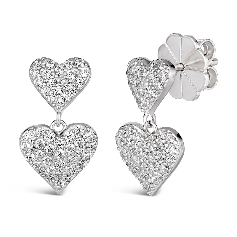 Hoop earrings with artistic filigree designs for an intricate, delicate finish-Maria Barcelona Double Heart Earrings