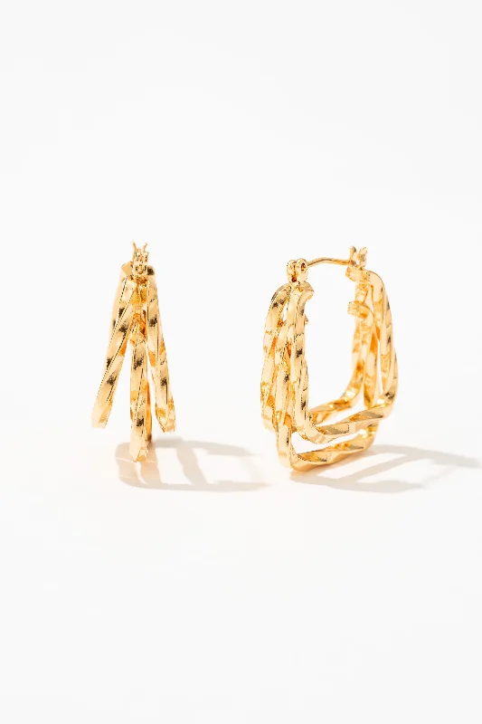 Hoop earrings with diamond-cut surfaces for added sparkle and shine-Melisande Square Earrings