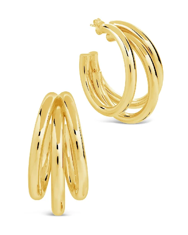 Best hoop earrings with enamel details for a colorful and modern look-Michaela Triple Hoop Earrings