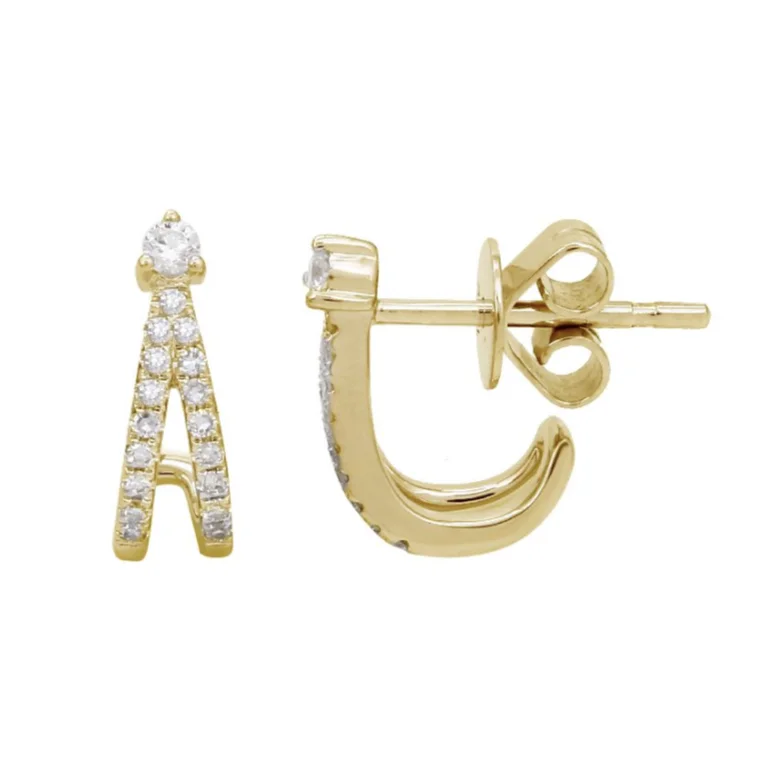 Hoop earrings with textured gold for a refined and sophisticated aesthetic-Mini Stud Double Cage Earring