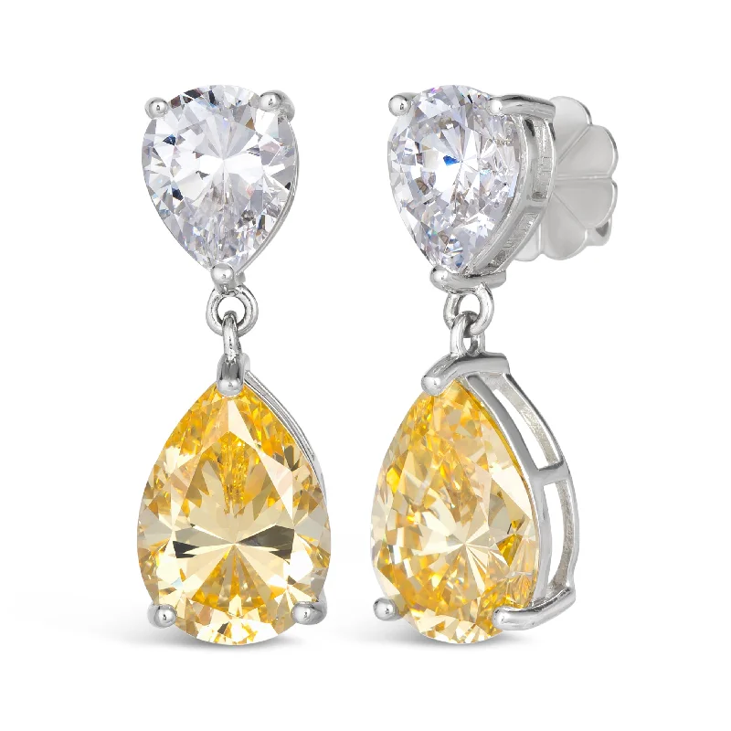 Best hoop earrings with braided leather for a rustic, stylish finish-Miranda 5 Carat Canary Drops by Kathy Hilton