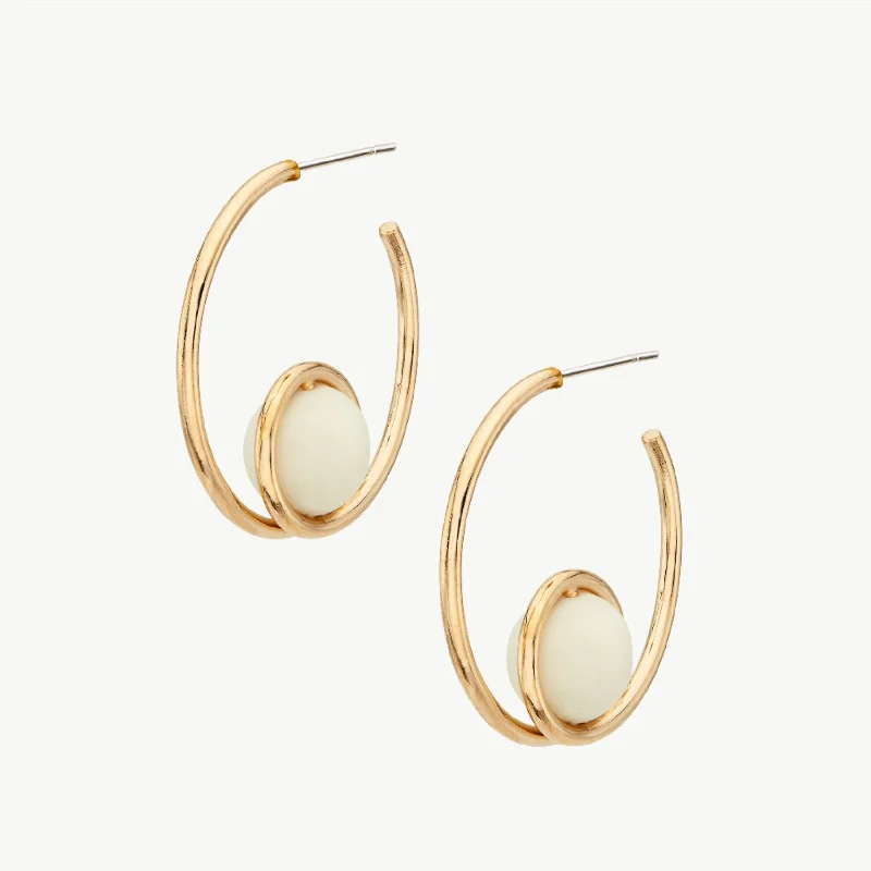 Large hoop earrings for a bold and statement-making fashion accessory-Mpira Bone Hoop Earrings