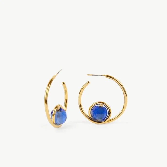 Best hoop earrings with baroque pearls for a luxurious and elegant vibe-Mpira Glass Hoop Earrings