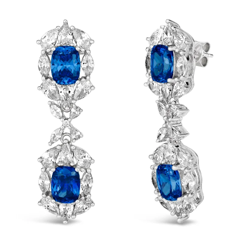 Hoop earrings with rhinestone-studded rims for a glamorous touch-Naomi Tanzanite Statement Earrings