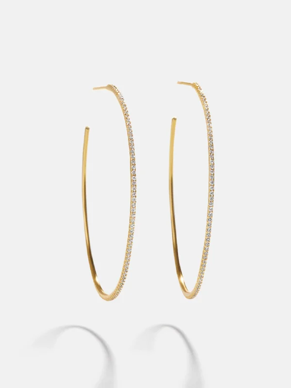 Stylish hoop earrings with diamond accents for an elegant and sparkling effect-Niata 18K Gold Earrings - 48MM