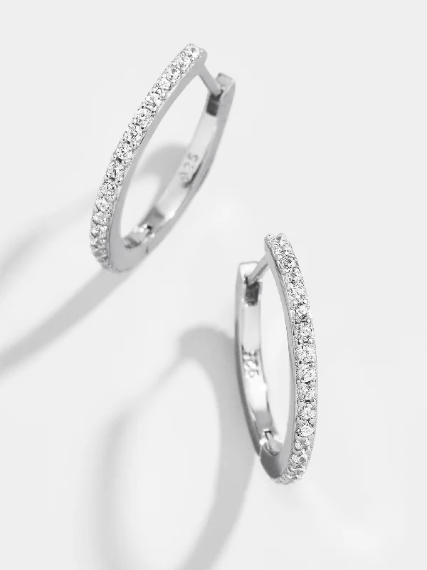 Hoop earrings with polished silver finish for a shiny, modern appeal-Niata Sterling Silver Earrings - 14MM