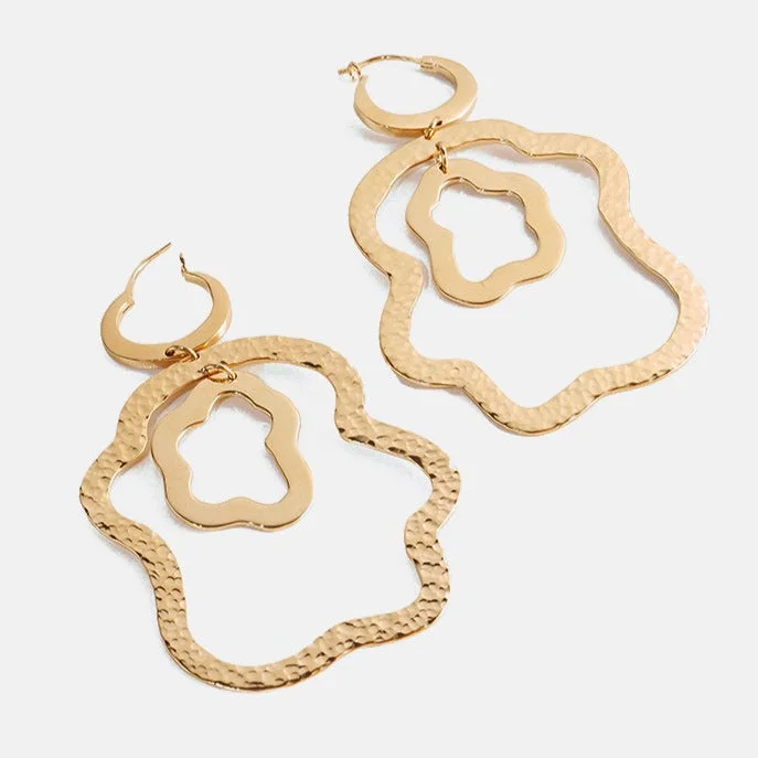 Best hoop earrings with twisted rope designs for a nautical-inspired style-Njia Dangle Hoops