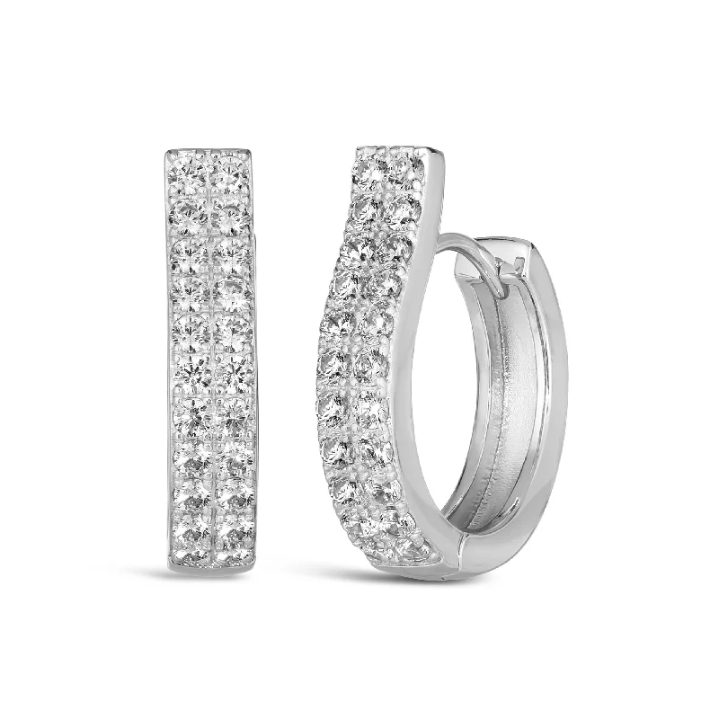 Best hoop earrings with marbled designs for a trendy and artistic effect-Ola Diamond Crystalline Huggies