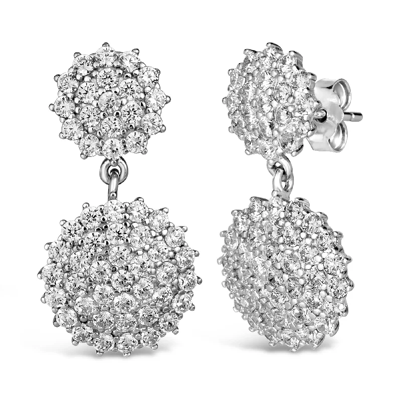 Best hoop earrings with hammered gold for a rustic yet elegant look-Olivia 47 White Diamond Pave Round Earrings