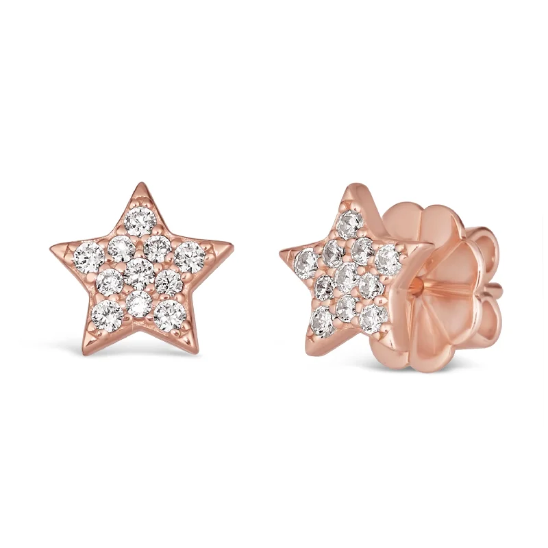 Best hoop earrings with infinity designs for a timeless and meaningful symbol-Olivia 75 Rose Gold Star Studs