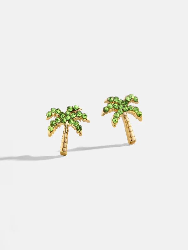 Hoop earrings with satin finishes for a smooth and elegant appearance-Palm Tree Earrings - Palm Tree Earrings