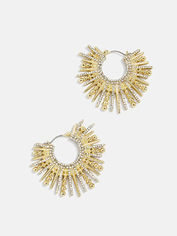 Best hoop earrings with geometric shapes for a modern and artistic appeal-Jaskamal Earrings - Large Pavé/Gold