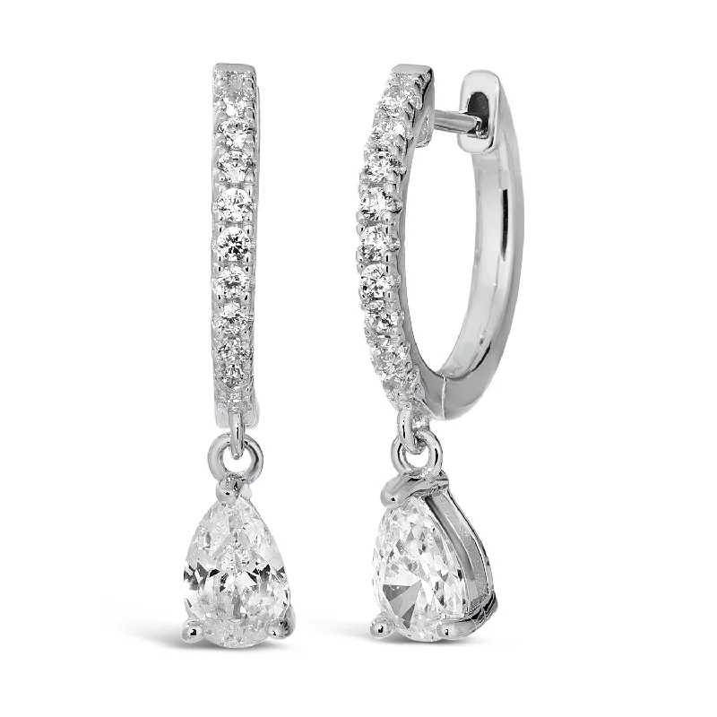 Best hoop earrings with geometric triangle shapes for a modern, chic design-Pear Skinny Huggies