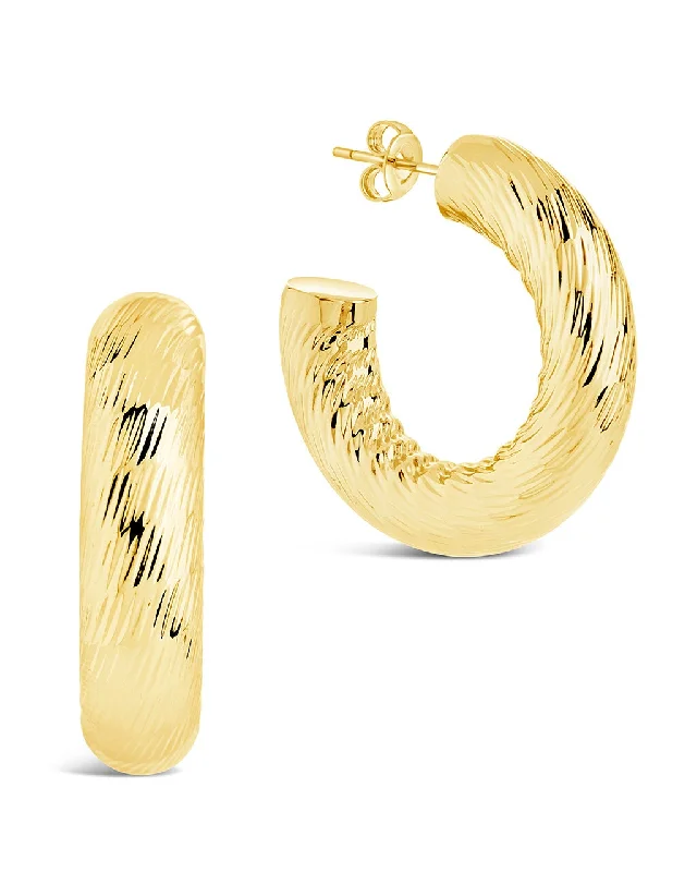 Best hoop earrings with delicate chain details for a trendy and stylish design-Pepper Textured Tube Hoop Earrings