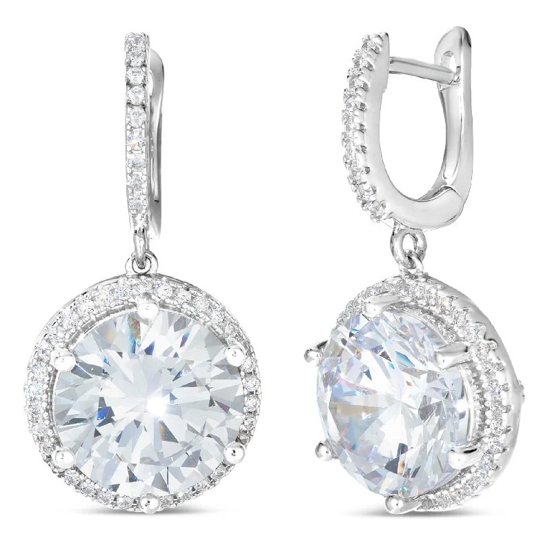 Best hoop earrings with sparkling cubic zirconia for a brilliant, budget-friendly effect-Perfect Halo 5 Carat Diamond Crystalline Earring Dangles