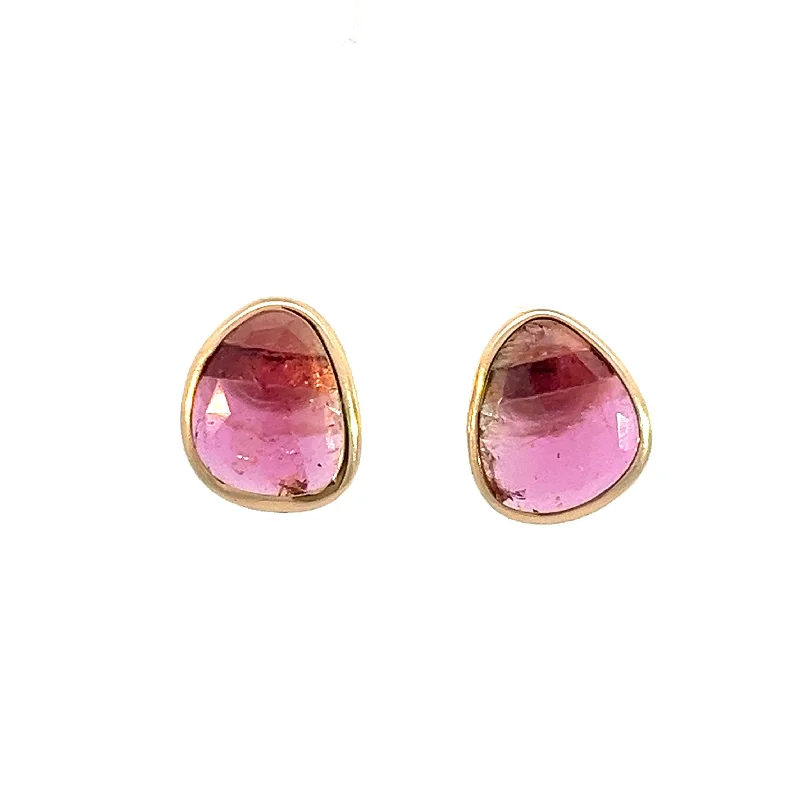 Hoop earrings with dangling charms for a playful and fun look-Pink Tourmaline Elizabeth Stone Earrings