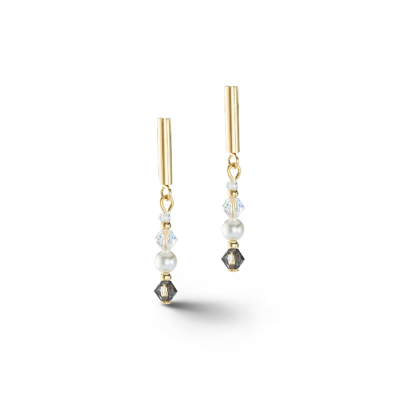 Best hoop earrings with baroque pearls for a luxurious and elegant vibe-Princess Pearls earringse grey-crystal