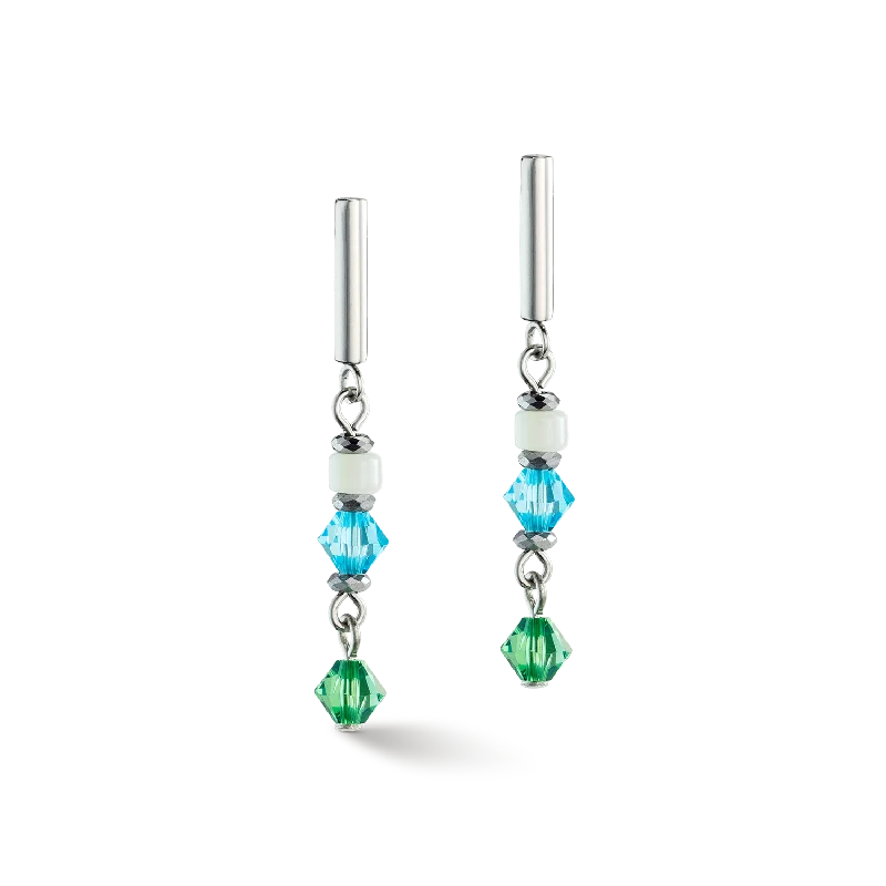 Hoop earrings with rhinestone-studded rims for a glamorous touch-Princess Shape Mix earrings mint green