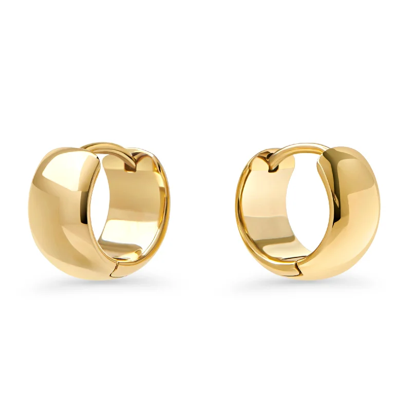 Hoop earrings with gold accents for a warm, elegant statement piece-Rafaelle Huggie Earrings