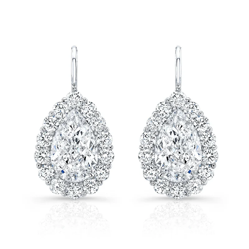 Best hoop earrings with smooth ceramic finishes for a polished, clean style-Pear-Cut  Diamond Dangle Earrings