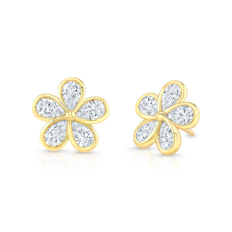 Best hoop earrings with geometric triangle shapes for a modern, chic design-Buttercup Flower Earrings